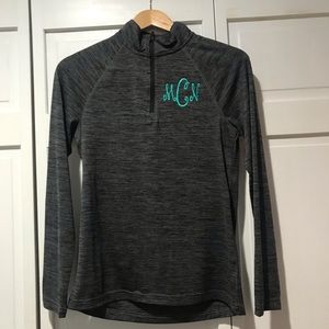 Monogram “MCN” gray quarter zip